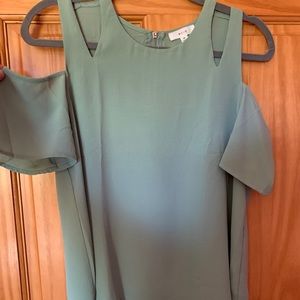 Green Cold Shoulder Top